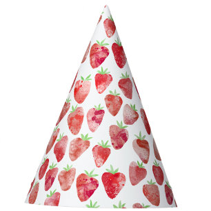 Gorro De Fiesta Acuarela de Fresa