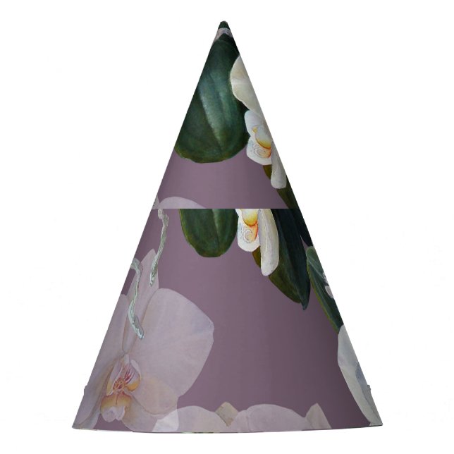 Gorro De Fiesta Acuarela de lavanda oscura orquídea. (Anverso)