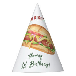 Gorro De Fiesta Acuarela Niños Perros Calientes Cumpleaños