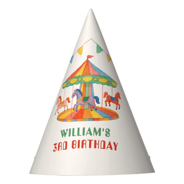 Gorro De Fiesta Adorable Carousel Birthday (Anverso)