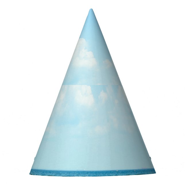 Gorro De Fiesta Agua del océano, cielo azul claro. (Anverso)