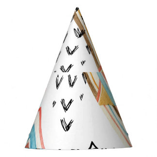 Gorro De Fiesta Agua Geométrica Sin Marea: Estilo Tribal.