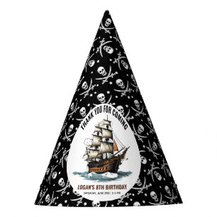 Gorro De Fiesta ¡Ahoy! Barco pirata 8 cumpleaños
