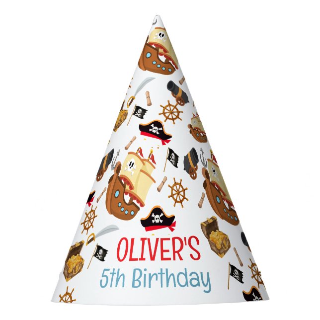 Gorro De Fiesta Ahoy Matey Pirate Personalized Birthday (Anverso)