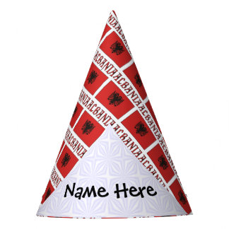 Gorro De Fiesta Albania Bandera Albanesa Personalizada con Texto