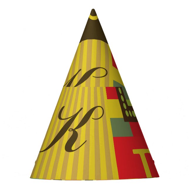 Gorro De Fiesta Alfabeto retro, encanto vintage (Anverso)