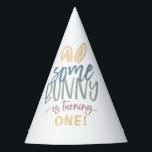 Gorro De Fiesta Algunos Bunthday Party<br><div class="desc">Un gorra de papel de cumpleaños "un conejito" lindo y colorido. Tipografía pastel con acento de oído conejito.</div>