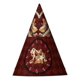 Gorro De Fiesta Alice Duchess Cheshire Corazones Borgoña