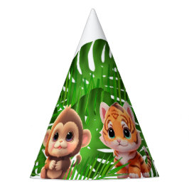 Gorro De Fiesta Amigos de Safari tiger giraffe elefante de mono ce