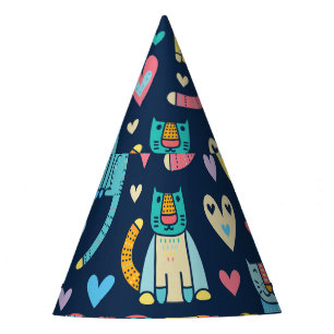 Gorro De Fiesta Amor a los gatos: colorida inmaculada