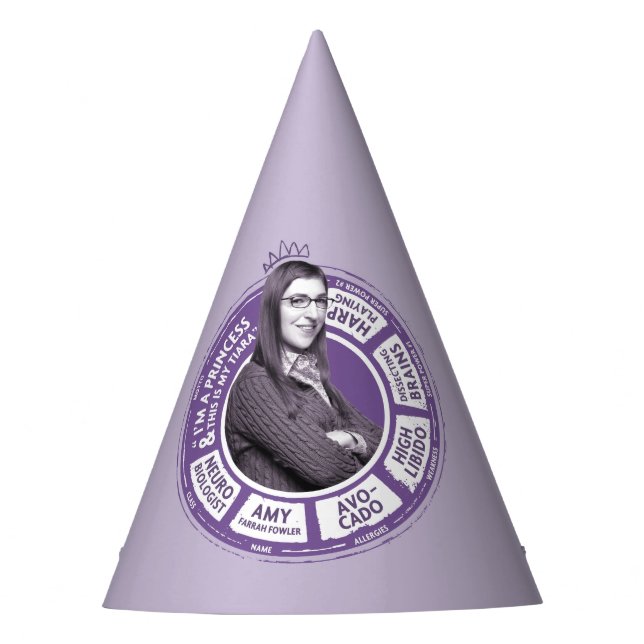 Gorro De Fiesta Amy Farrah Fowler Info Graphic (Anverso)