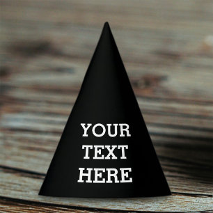 Gorro De Fiesta Añadir su propio texto Personalizado aquí negro y 