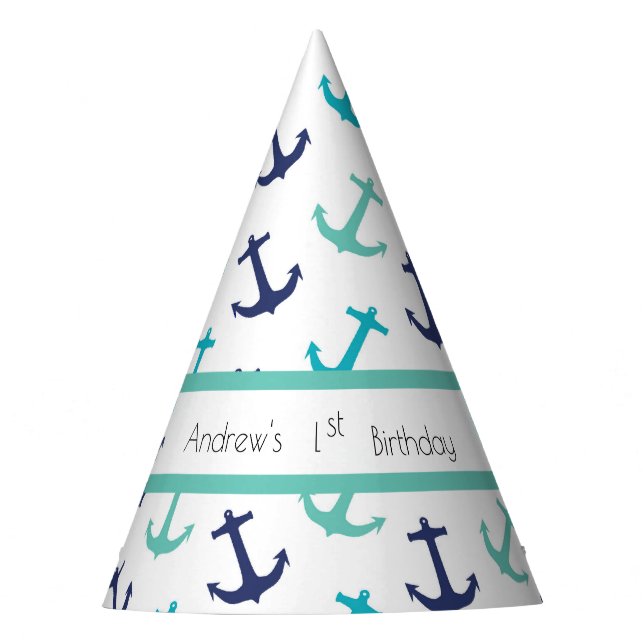 Gorro De Fiesta Ancla Azul Náutico (Anverso)