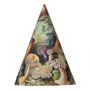 Gorro De Fiesta Anémonas de Mar de Haeckel Arte Náutico de Vida Ma