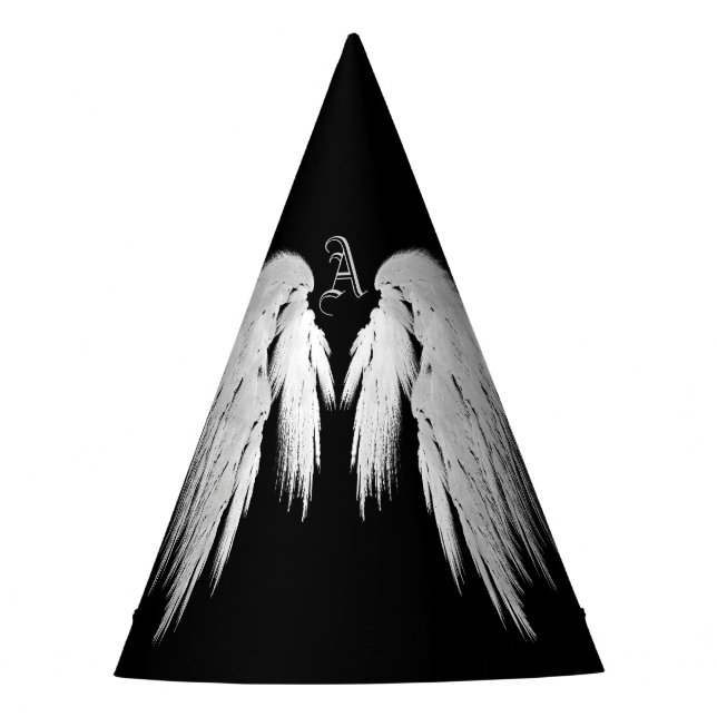 Gorro De Fiesta ANGEL WINGS Monograma Negro (Anverso)