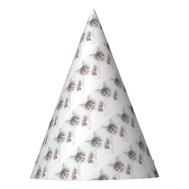 Gorro De Fiesta Angry Cute Cate Face Sketch (Anverso)
