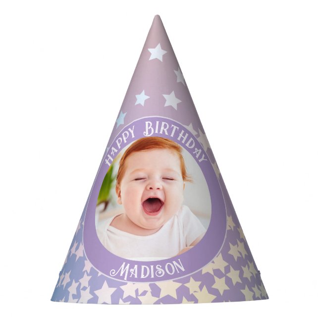 Gorro De Fiesta Aniversario de la foto de los niños de las pequeña (Anverso)