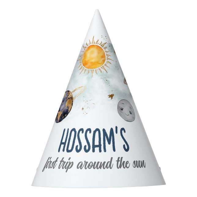 Gorro De Fiesta Aniversario del espacio exterior Galaxy Sun Moon E (Anverso)