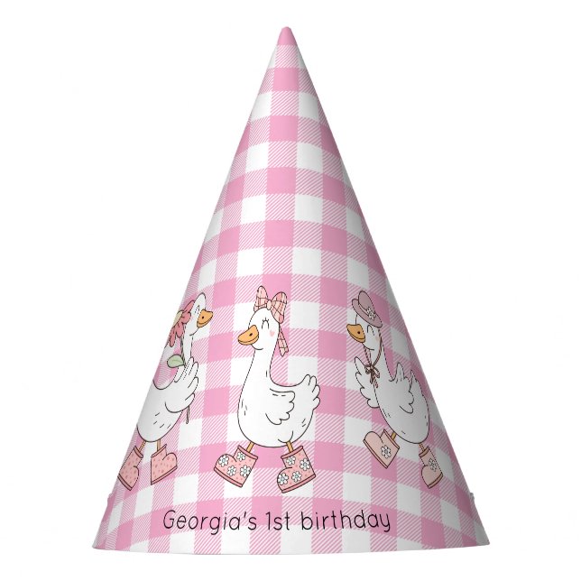 Gorro De Fiesta Aniversario rosa de Silly Goose (Anverso)