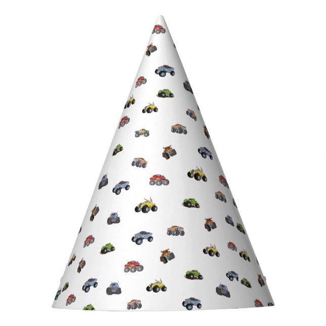 Gorro De Fiesta Any age monster truck boy birthday (Anverso)