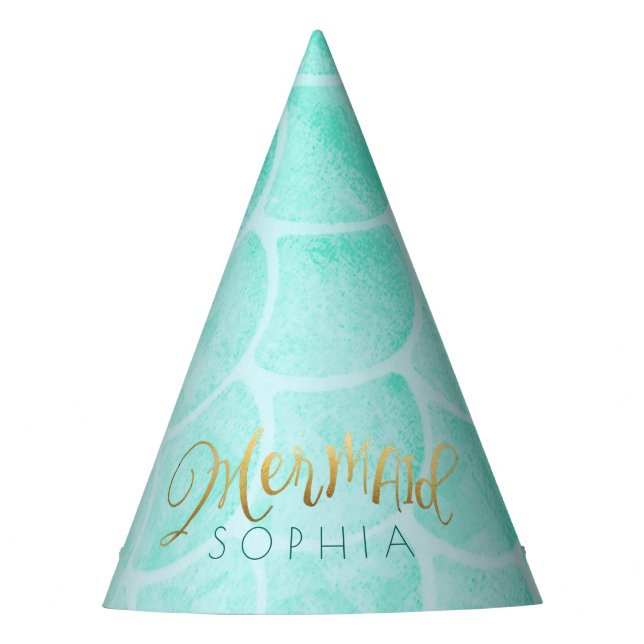 Gorro De Fiesta Aqua Mermaid Birthday (Anverso)