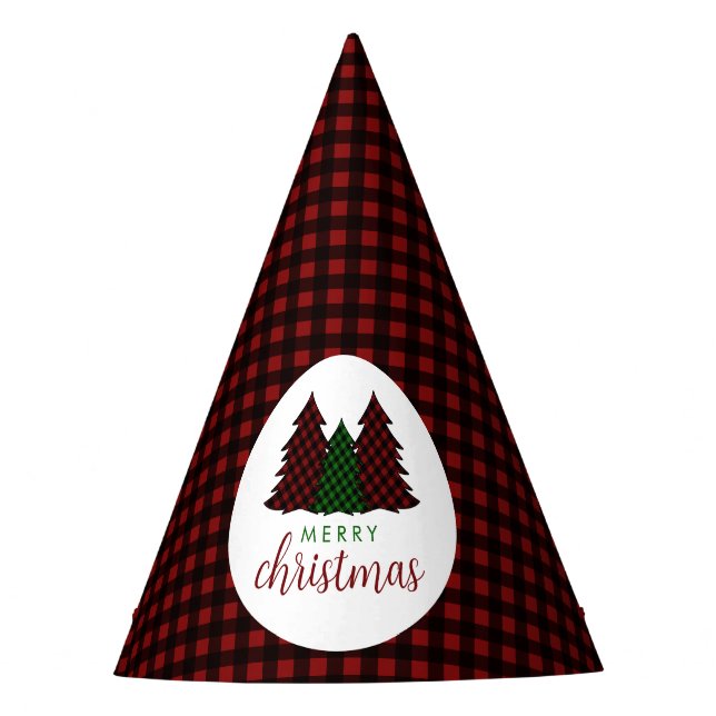 Gorro De Fiesta Árbol de navidad del patrón revestido de navidad (Anverso)