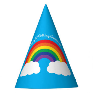 Gorro De Fiesta Arco iris y fiesta de cumpleaños linda de las