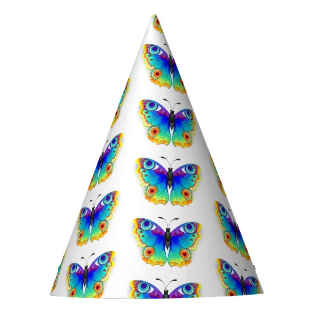 Gorro De Fiesta Arcoiris mariposa Peacock Eye (Anverso)