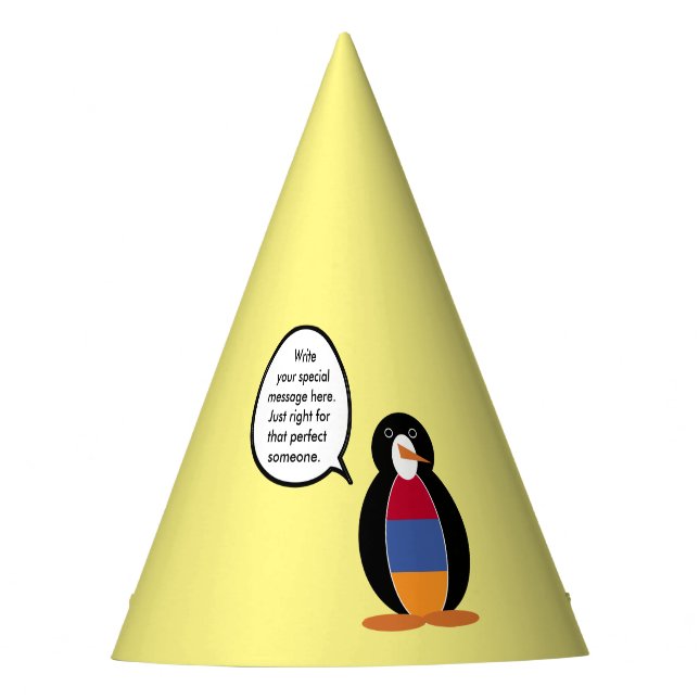 Gorro De Fiesta Armenia Ms Penguin Personalizada hablando  (Anverso)