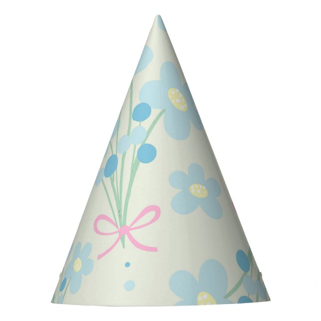 Gorro De Fiesta Armonía azul y rosa suave (Anverso)