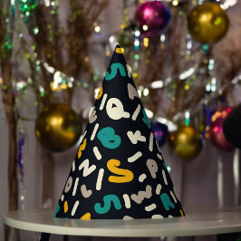 Gorro De Fiesta Arte de letras al azar alfabetas