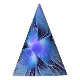 Gorro De Fiesta Arte fractal moderno abstracto lavanda azul