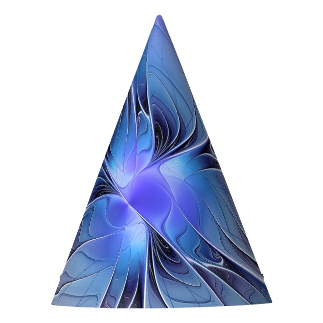Gorro De Fiesta Arte fractal moderno abstracto lavanda azul (Anverso)