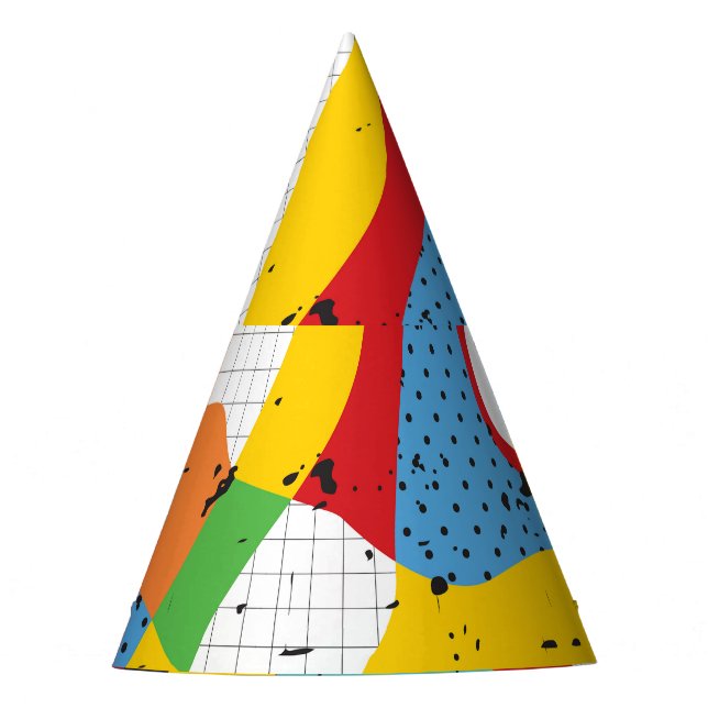 Gorro De Fiesta Arte pop, minimalismo vibrante. (Anverso)