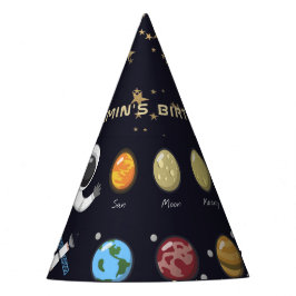 Gorro De Fiesta Astronauta del sistema solar infantil Monograma Pa