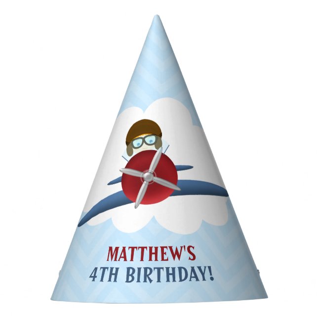 Gorro De Fiesta Aviador y su avión (Anverso)