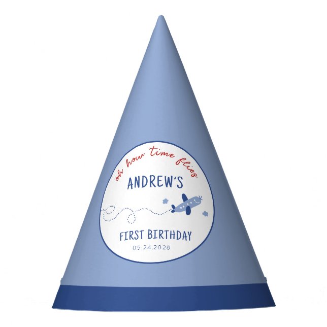 Gorro De Fiesta Avión Adorable Cómo El Tiempo Vuelta Cumpleaños (Anverso)