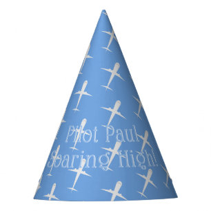 Gorro De Fiesta Avión piloto del partido de cumpleaños azul person