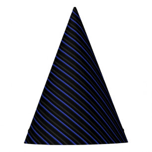 Gorro De Fiesta Azul oscuro y negro diagonal rayado