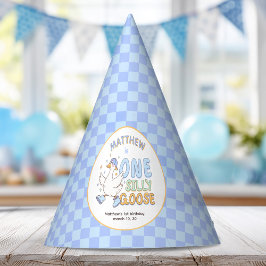 Gorro De Fiesta Azul Un Ganso Tonto - Cumpleaños Niño Retro Primer