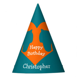 Gorro De Fiesta Azul y caballo personalizado naranja