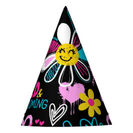 Gorro De Fiesta Babero para bebé con patrón de grafiti de flor son