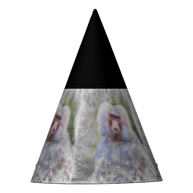 Gorro De Fiesta babuena animal artística (Anverso)