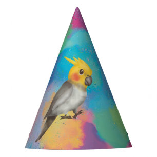 Gorro De Fiesta Baby Parrot Cockatiel Wild One con ave espacial