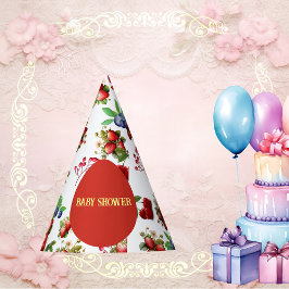 Gorro De Fiesta Baby Shower moderno rojo fresa azul Berry dulce