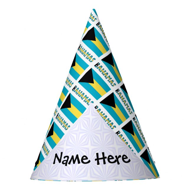 Gorro De Fiesta Bahamas Bandera bahameña personalizada (Anverso)
