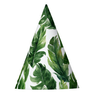 Gorro De Fiesta Banana acuarela deja patrón tropical