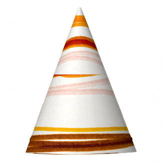 Gorro De Fiesta Bandas geométricas, ilustracion de acuarela naranj