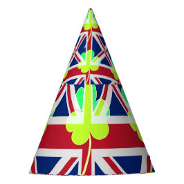 Gorro De Fiesta Bandera británica irlandesa Shamrock Clover St. Pa