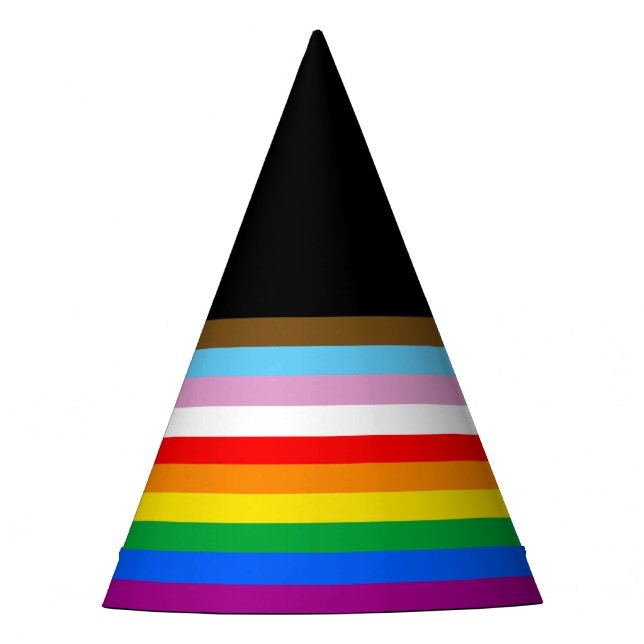 GORRO DE FIESTA BANDERA DE ORGULLO INCLUSIVO LGBTQ+ (Anverso)